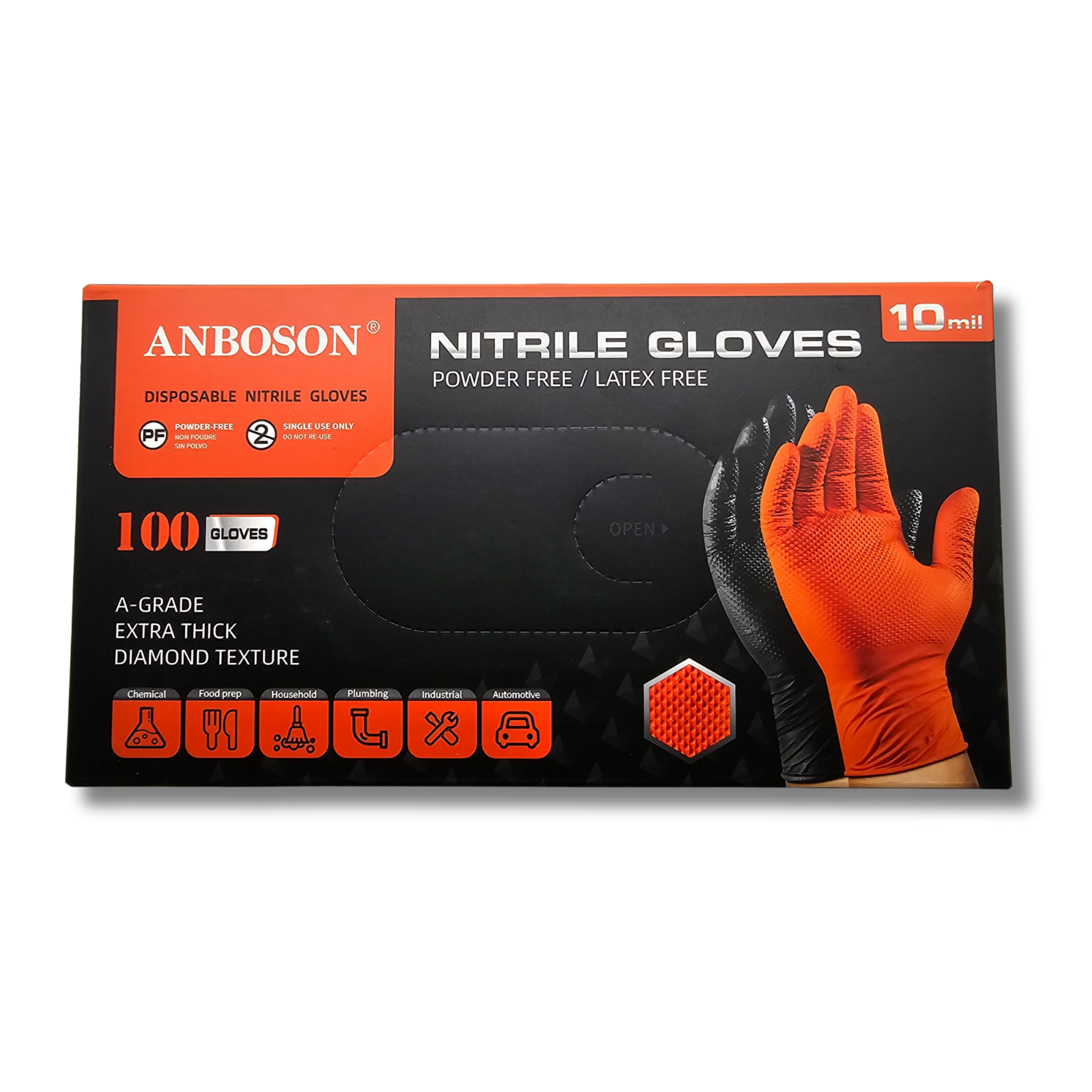Caja de Guantes de Nitrilo Diamantados de alto agarre y resistencia 100 Unidades - 1