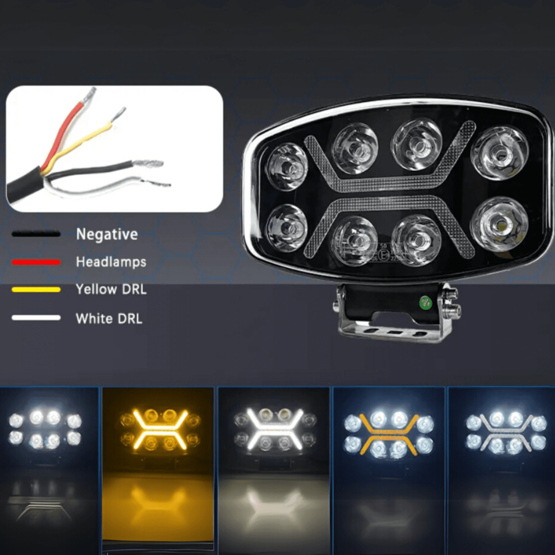 Faro LED Largo Alcance 10 Pulgadas homologados + Luz de Posición Blanca, Naranja - 6