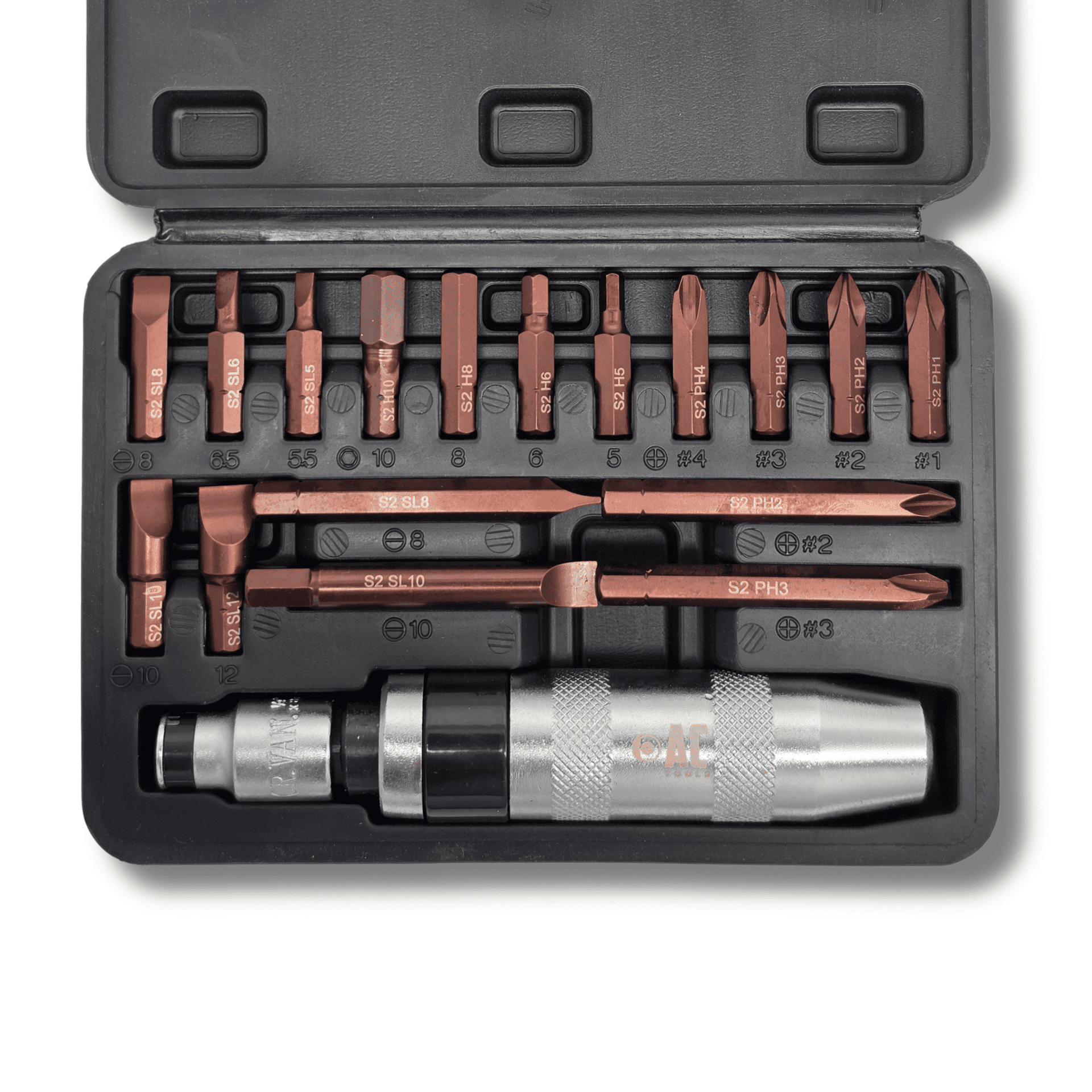 Destornillador de Impacto Reversible 18P Puntas Philips Planas Allen Destorgolpe - 2