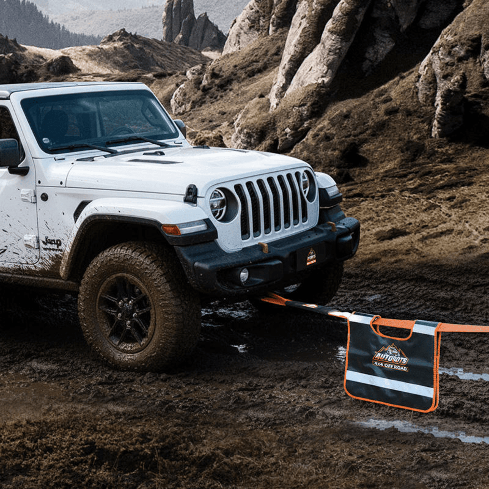 Eslinga de Rescate 4x4 Reforzada 9,5m x 7,6cm - 35.000 lb (16T) 16000kg Offroad - 4