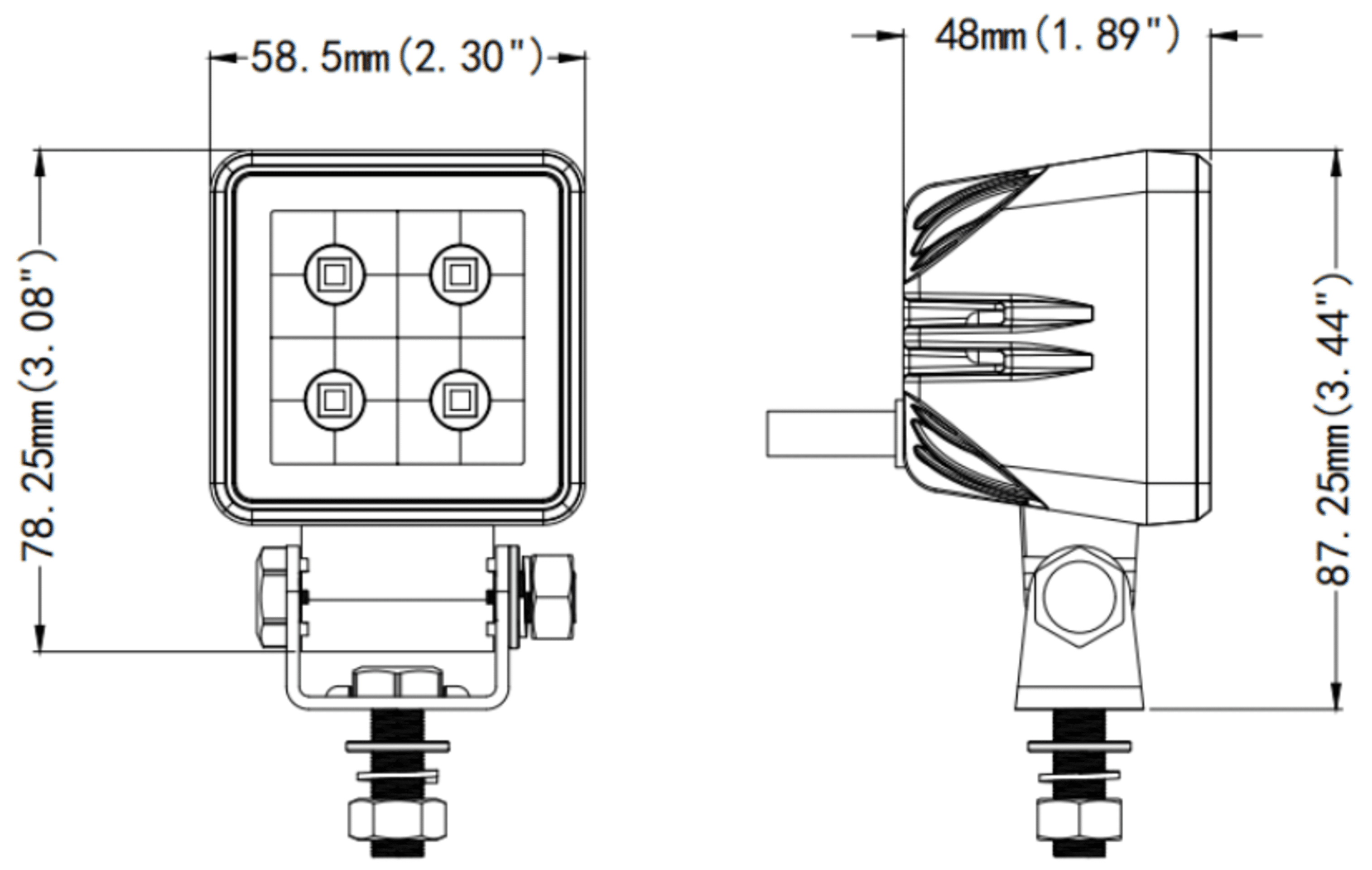Foco LED Cunetero Cuadrado 3" 36W OSRAM Carcasa Aluminio + Válvula Antihumedad - 3