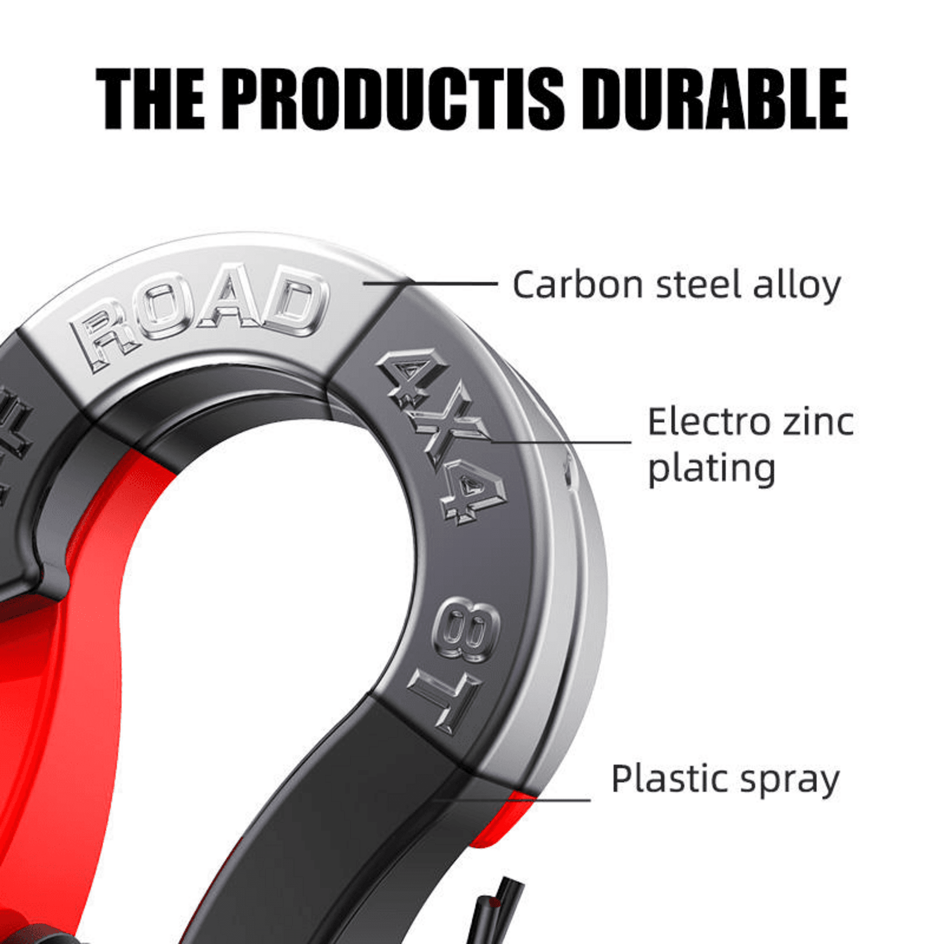 Pareja de Grilletes 4x4 Desmontables Magnéticos 8T Reforzados Offroad - 3