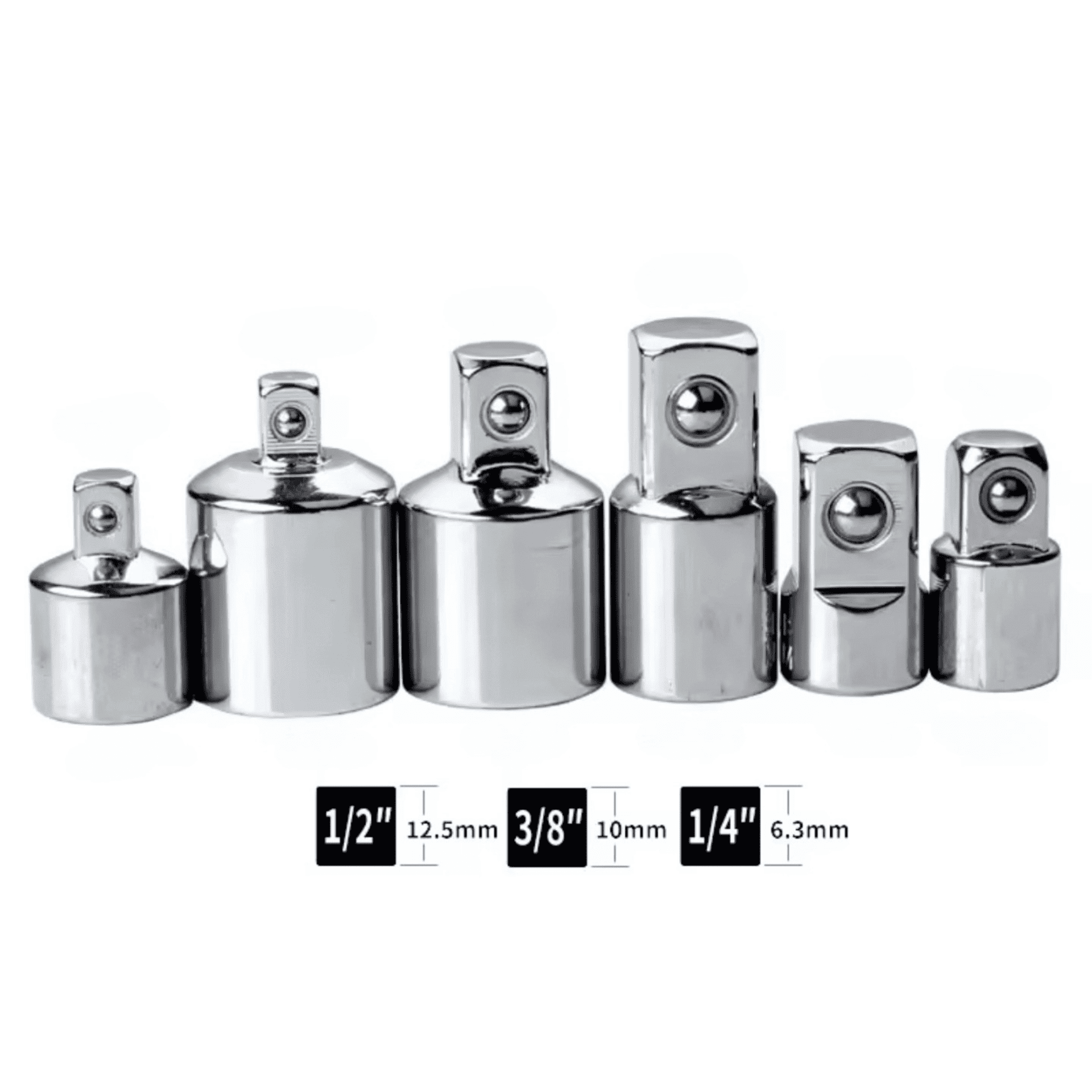 Juego de 6 Adaptadores para Llaves de Carraca – Reductores y Aumentadores CR-V - 3