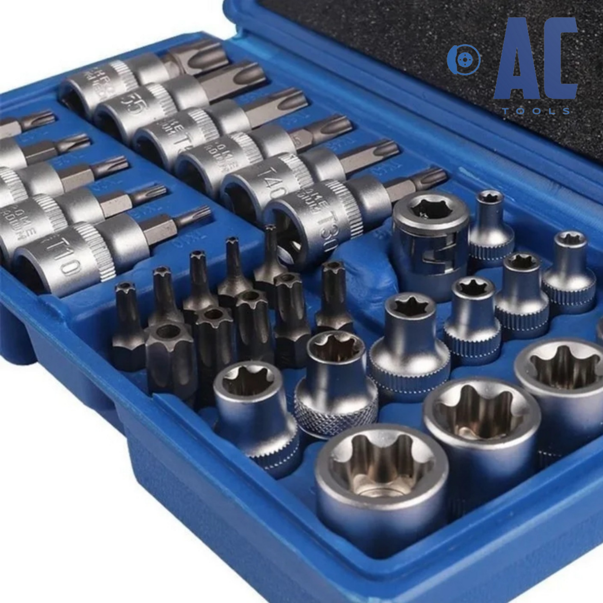 Maletin variado de puntas y vasos Torx 34 piezas con estuche de almacenaje. - 2