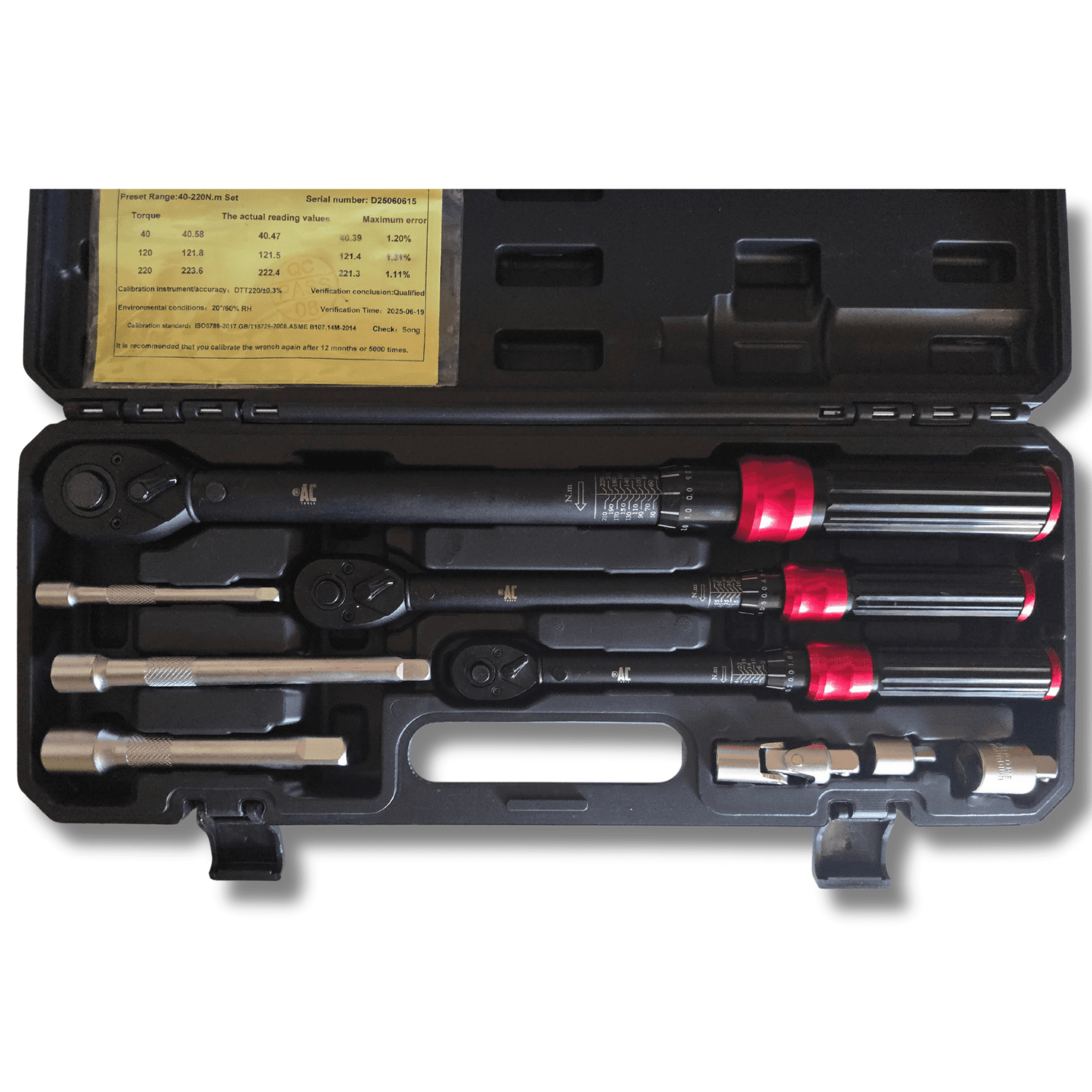 Juego llaves dinamométricas 9 piezas 1/4” 2-24Nm 3/8” 10-60Nm 1/2” 40-220Nm CR-V - 2
