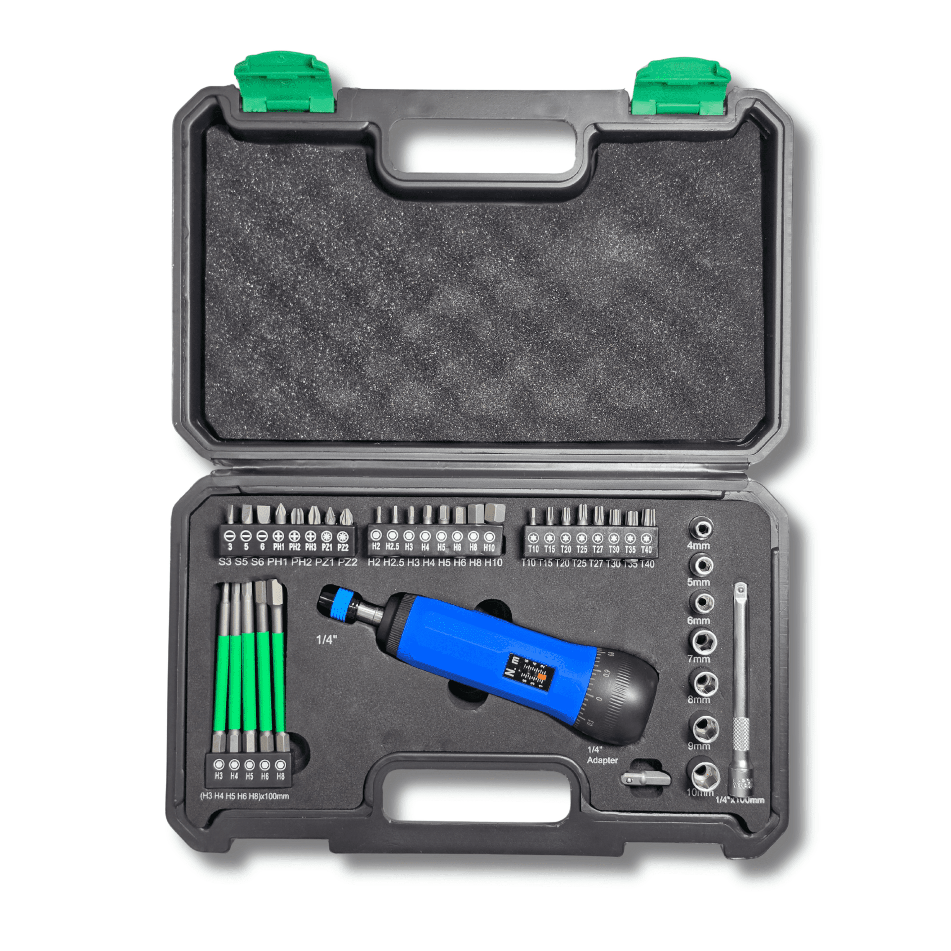 Destornillador Dinamométrico 1-6Nm Ajustable 1/4” 40 Pc Torx Allen Philips Vasos - 2