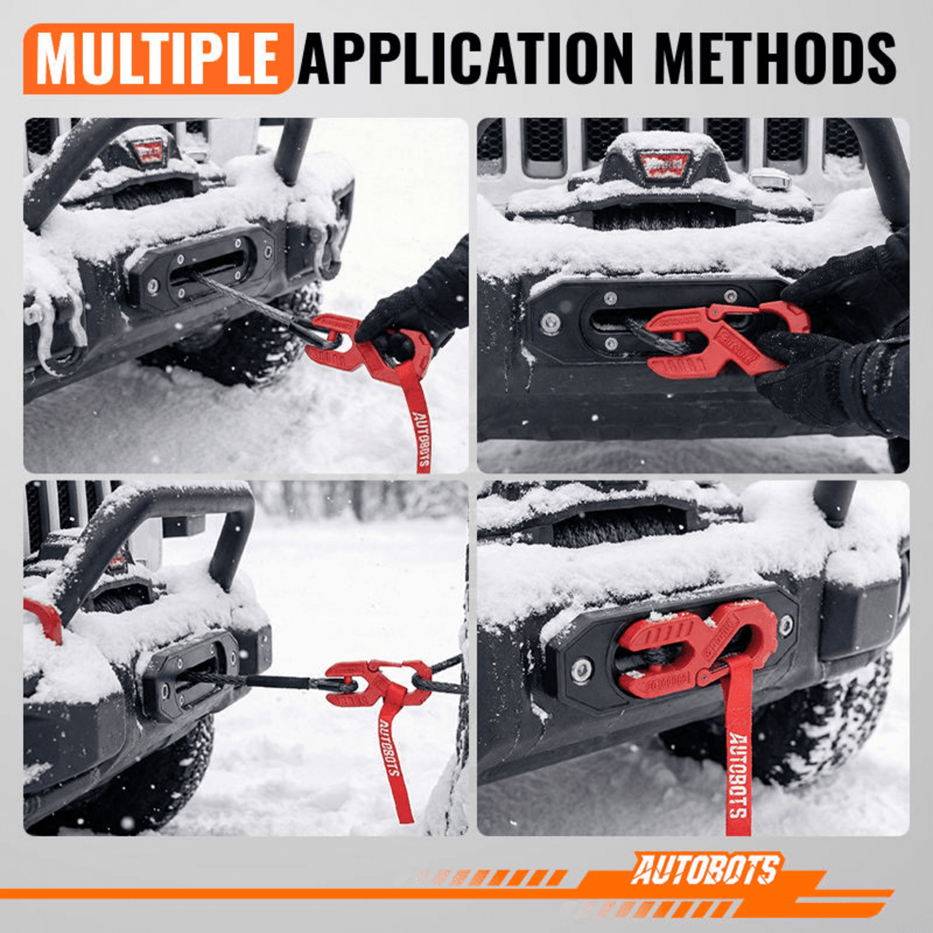 Kit Gancho de Winch Forjado + Guía + Cinta + Tornillería 30000 lbs - 9