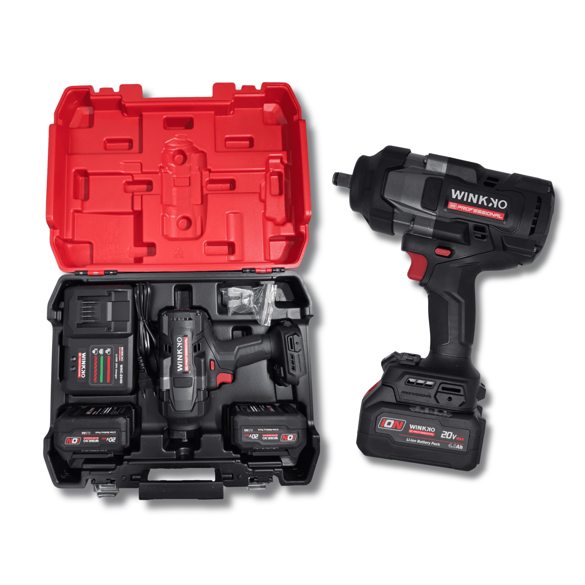 Pistola de Impacto Profesional 1/2” 20V 4.0Ah Brushless 1700Nm con 2 Baterías - 1