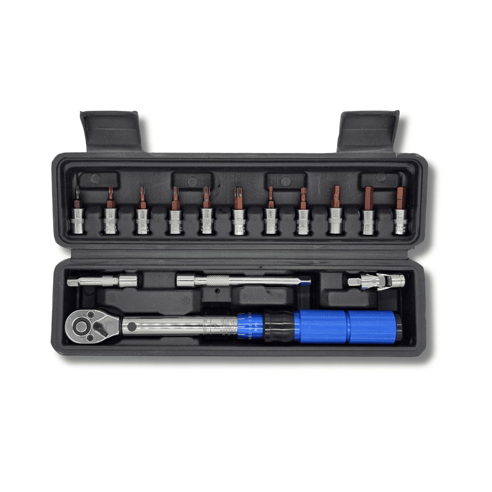 Maletín Llave Dinamométrica 1/4" 2-24Nm Kit Completo 15 Piezas Allen Torx - 1