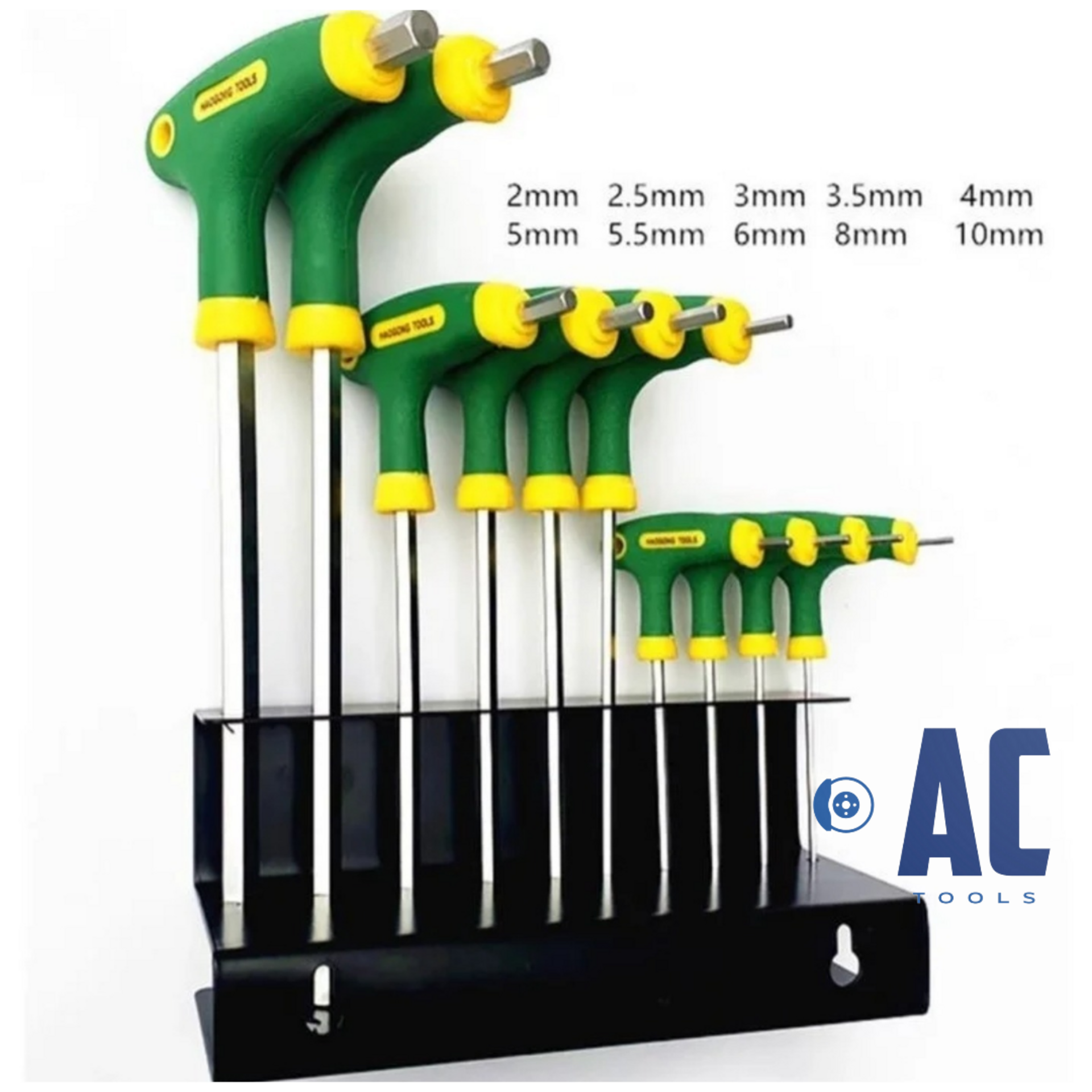 Juego allen en T con soporte. Medidas 2, 2.5, 3, 3,5, 4, 5, 5.5, 6, 8 y 10 mm. - 2
