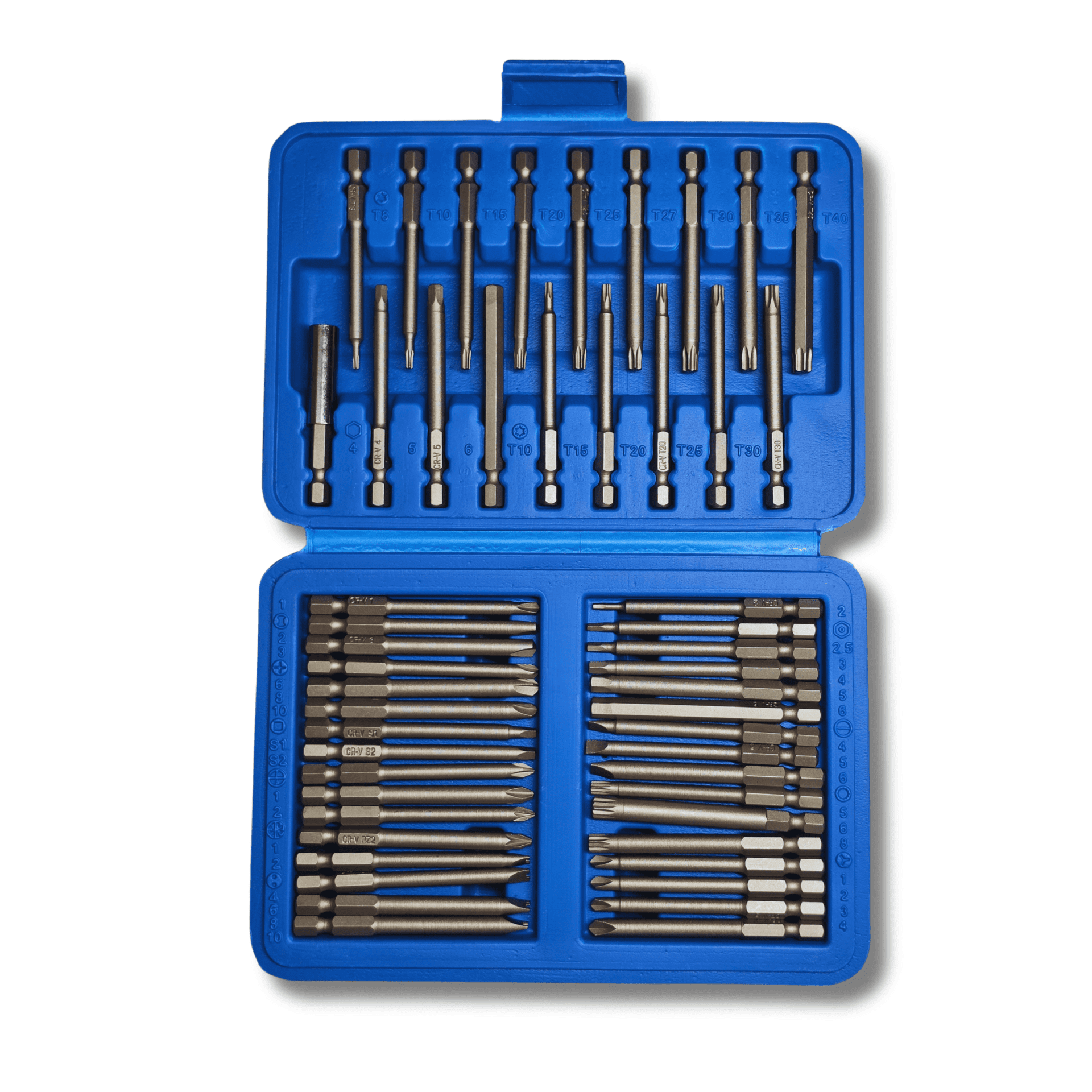 Juego de Puntas Largas 1/4” 50 Piezas Acero CRV Atornillador Eléctrico o Manual - 1