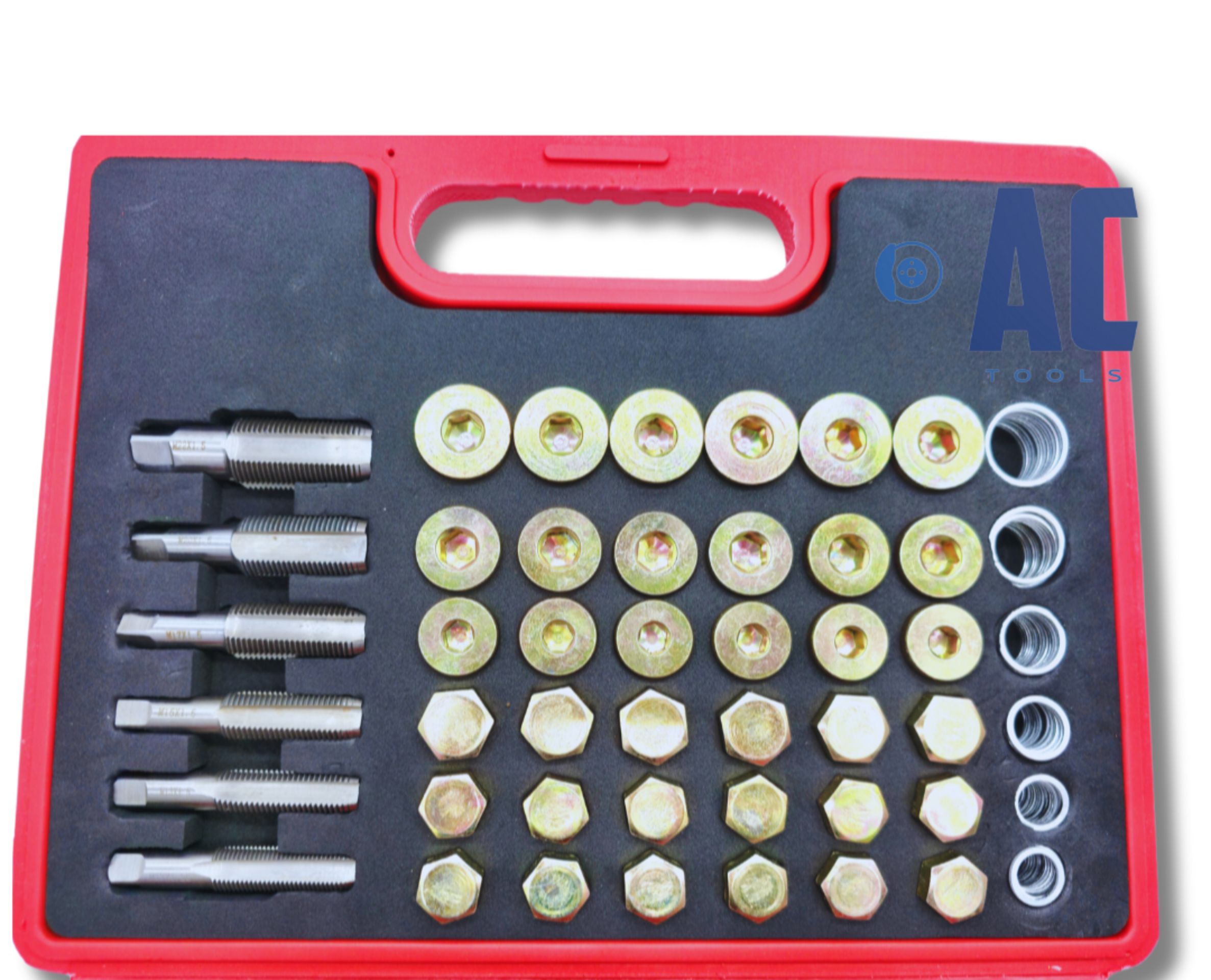 Juego profesional 114 piezas para reparar roscas dañadas de cárter + tapones. - 2