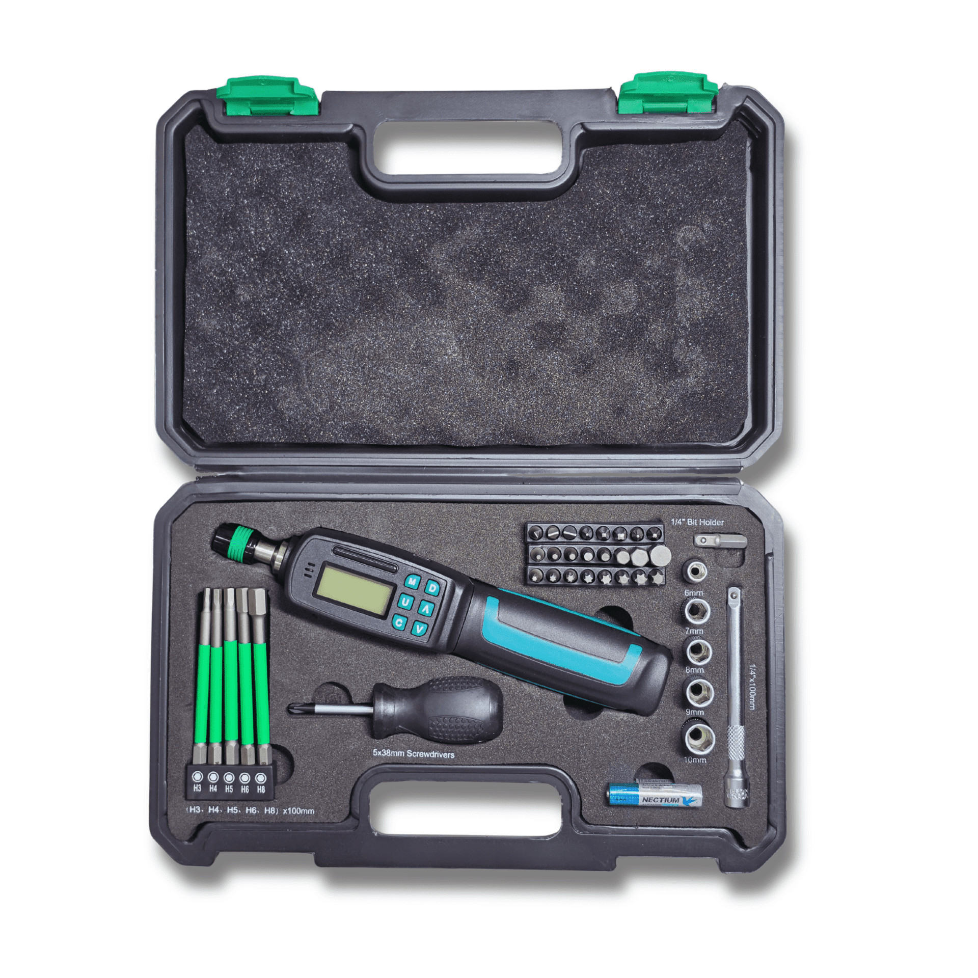 Destornillador Dinamométrico 0.24–8 Nm Digital 1/4” 39 Piezas, LCD con Avisador - 2