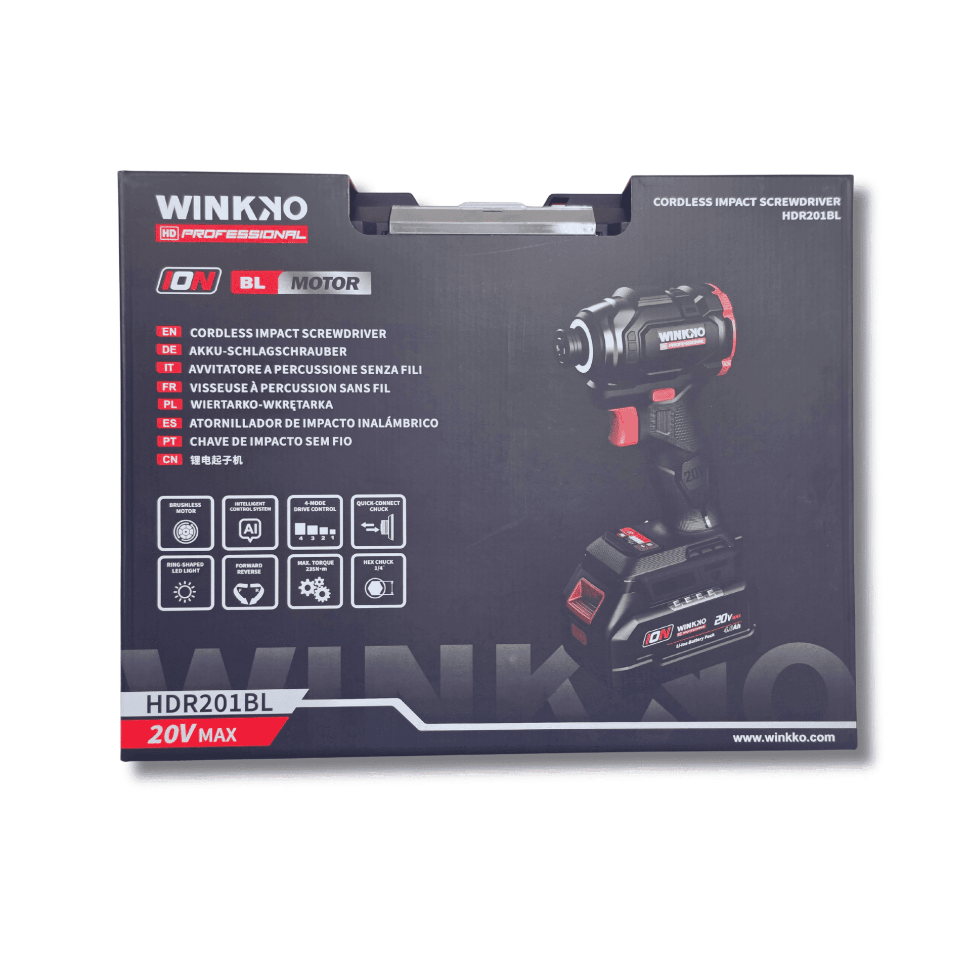 Atornillador de Impacto 1/4” Inalámbrico 20V 4.0Ah Brushless 235Nm con Luz LED - 7