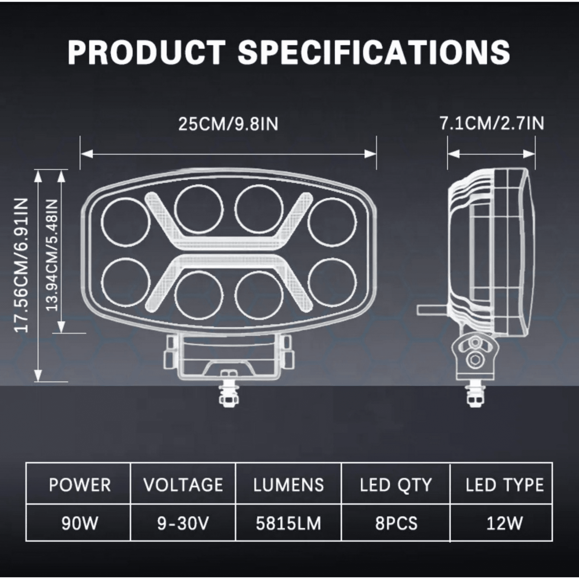 Faro LED Largo Alcance 10 Pulgadas homologados + Luz de Posición Blanca, Naranja - 7