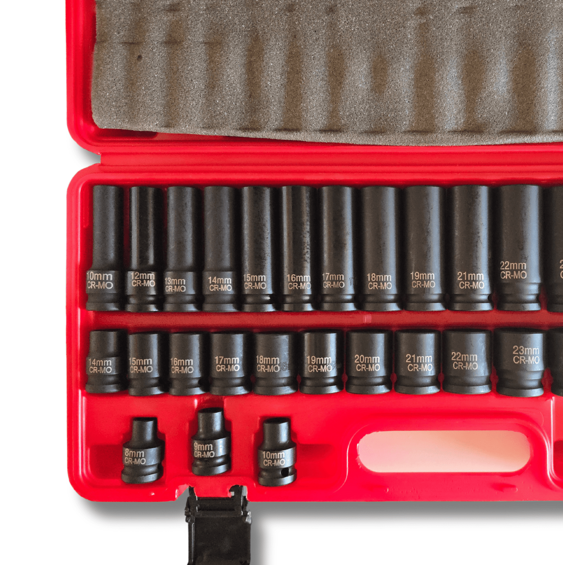 Maletín vasos 1/2" (8-32mm) 35 piezas – Cortos y largos Cr-Mo impacto - 2