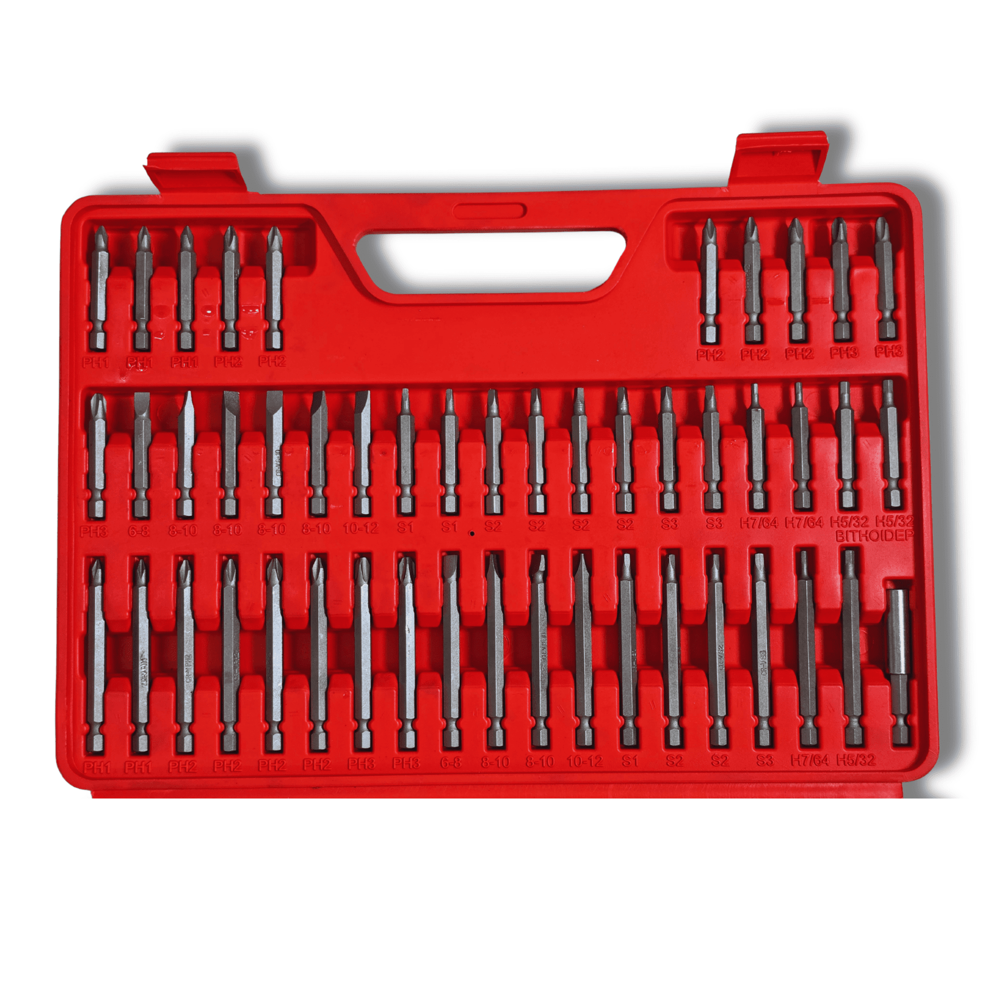 Maletín de Puntas 1/4” para Atornillador Eléctrico 209 Piezas CRV con Adaptador - 3