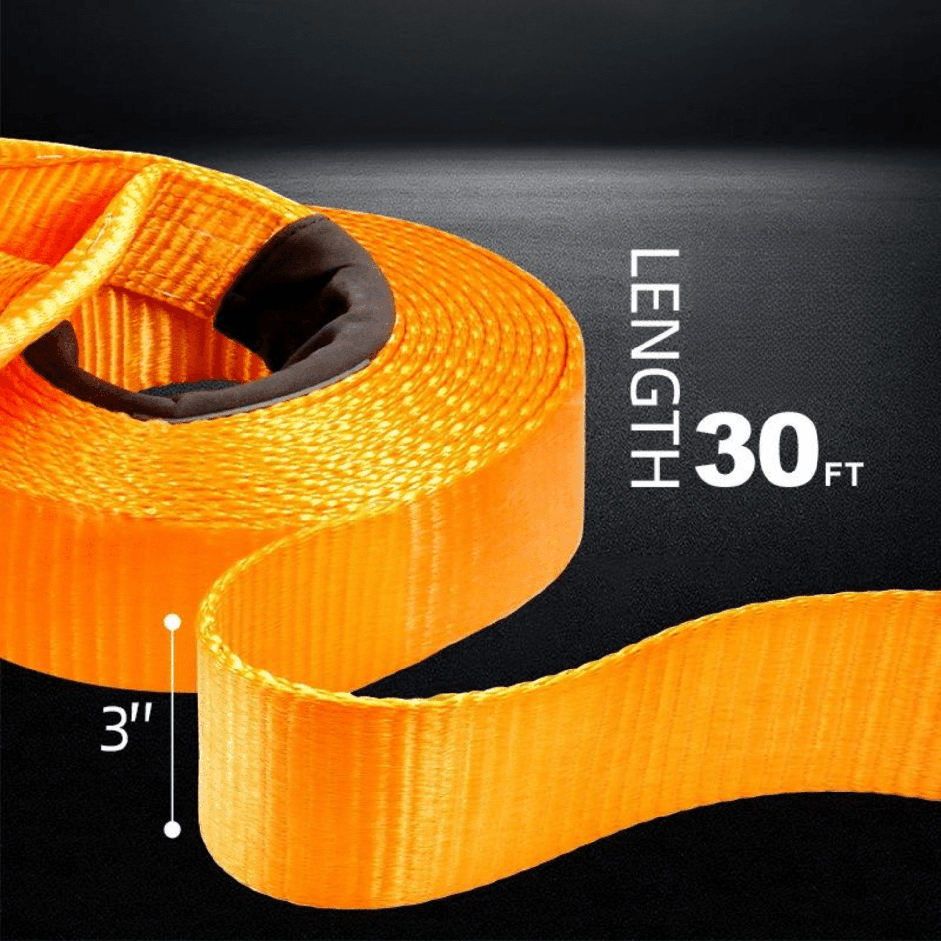 Eslinga de Rescate 4x4 Reforzada 9,5m x 7,6cm - 35.000 lb (16T) 16000kg Offroad - 5