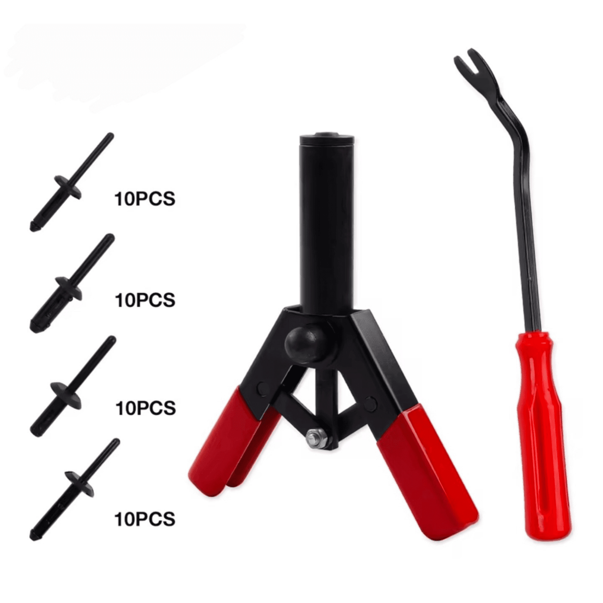 Remachadora para Remaches de Plástico con Sacagrapas y Set de 40 Remaches - 1