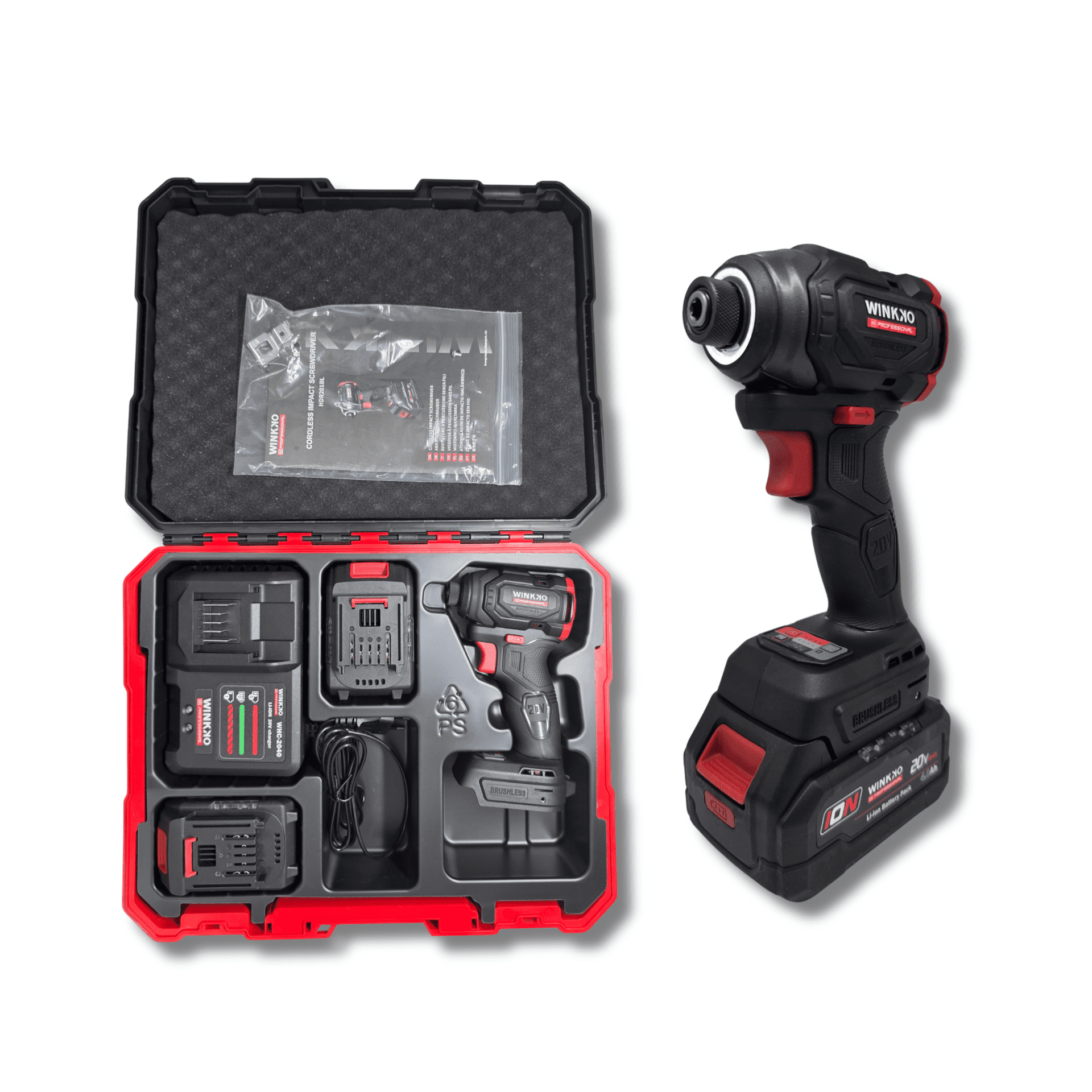 Atornillador de Impacto 1/4” Inalámbrico 20V 4.0Ah Brushless 235Nm con Luz LED - 1