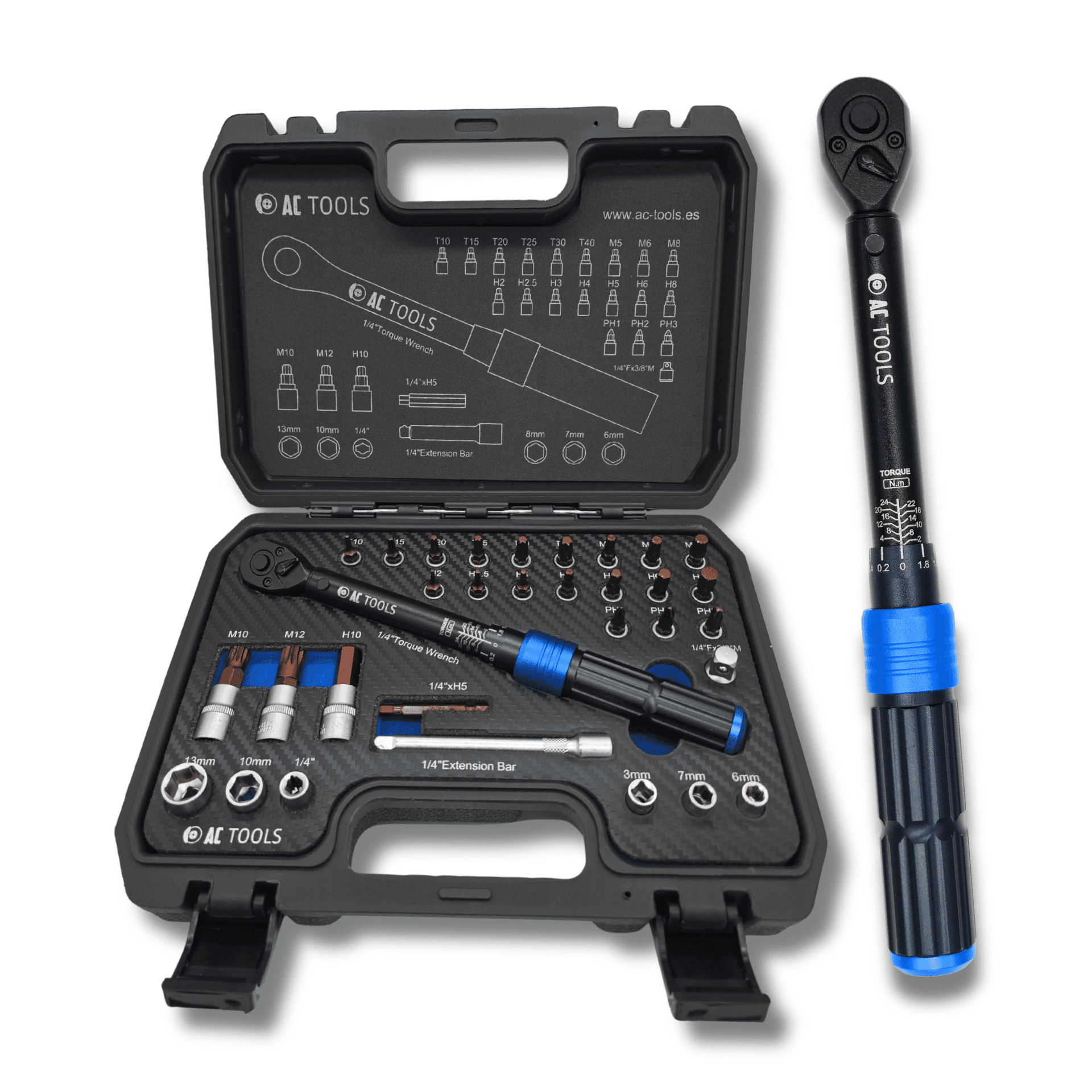 Llave Dinamométrica 1/4" 2-24 Nm para Bicicletas, Motocicletas y Vehículos. - 1