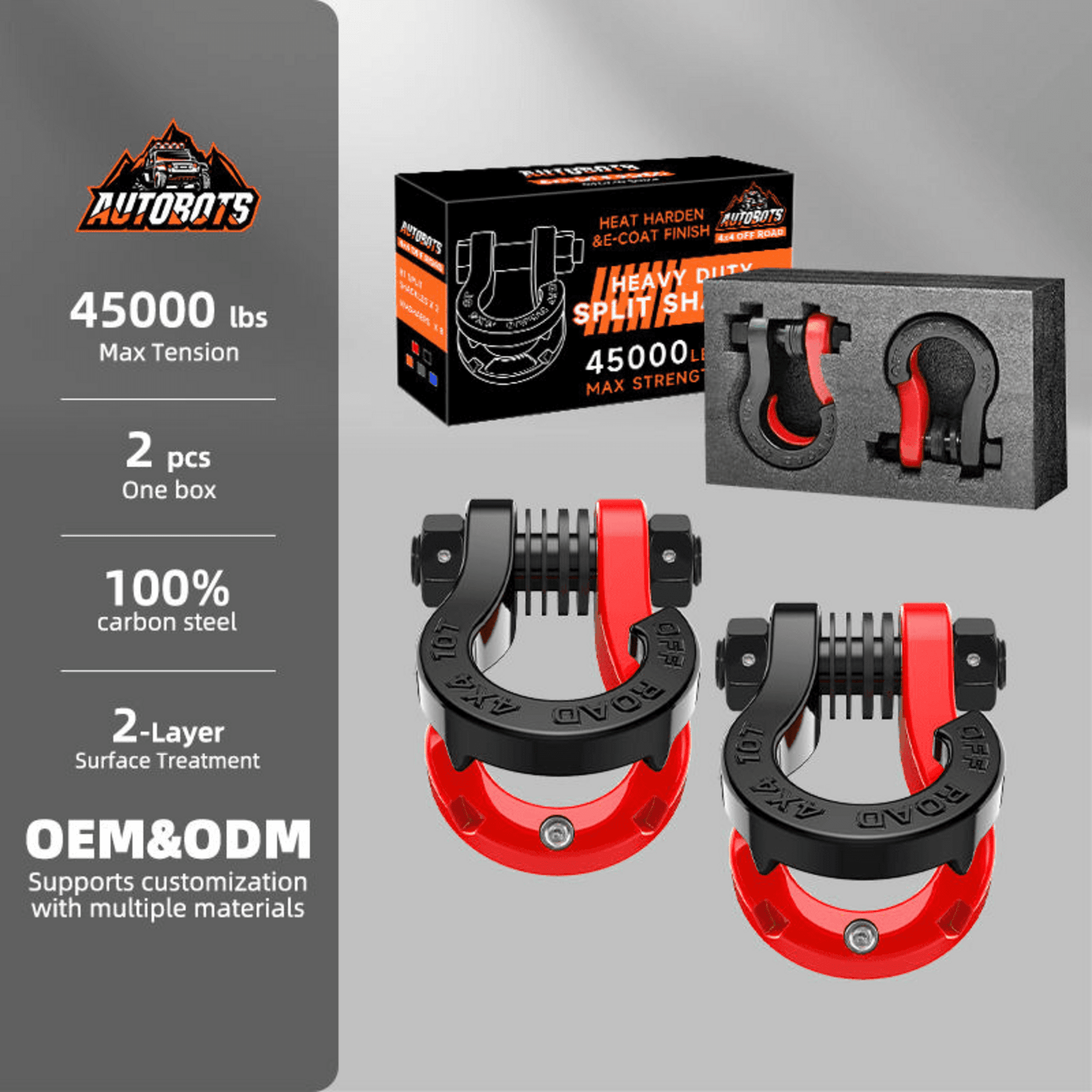 Pareja de Grilletes 4x4 Desmontables Magnéticos 10T Reforzados Offroad - 2