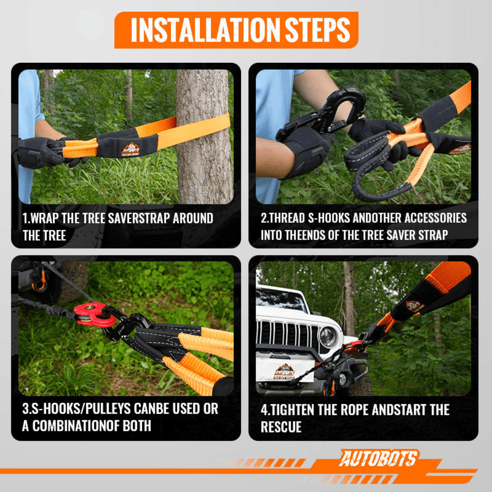 Kit eslinga + grillete en S + bolsa, 12000Lb 2.5 metros x 3" - 6