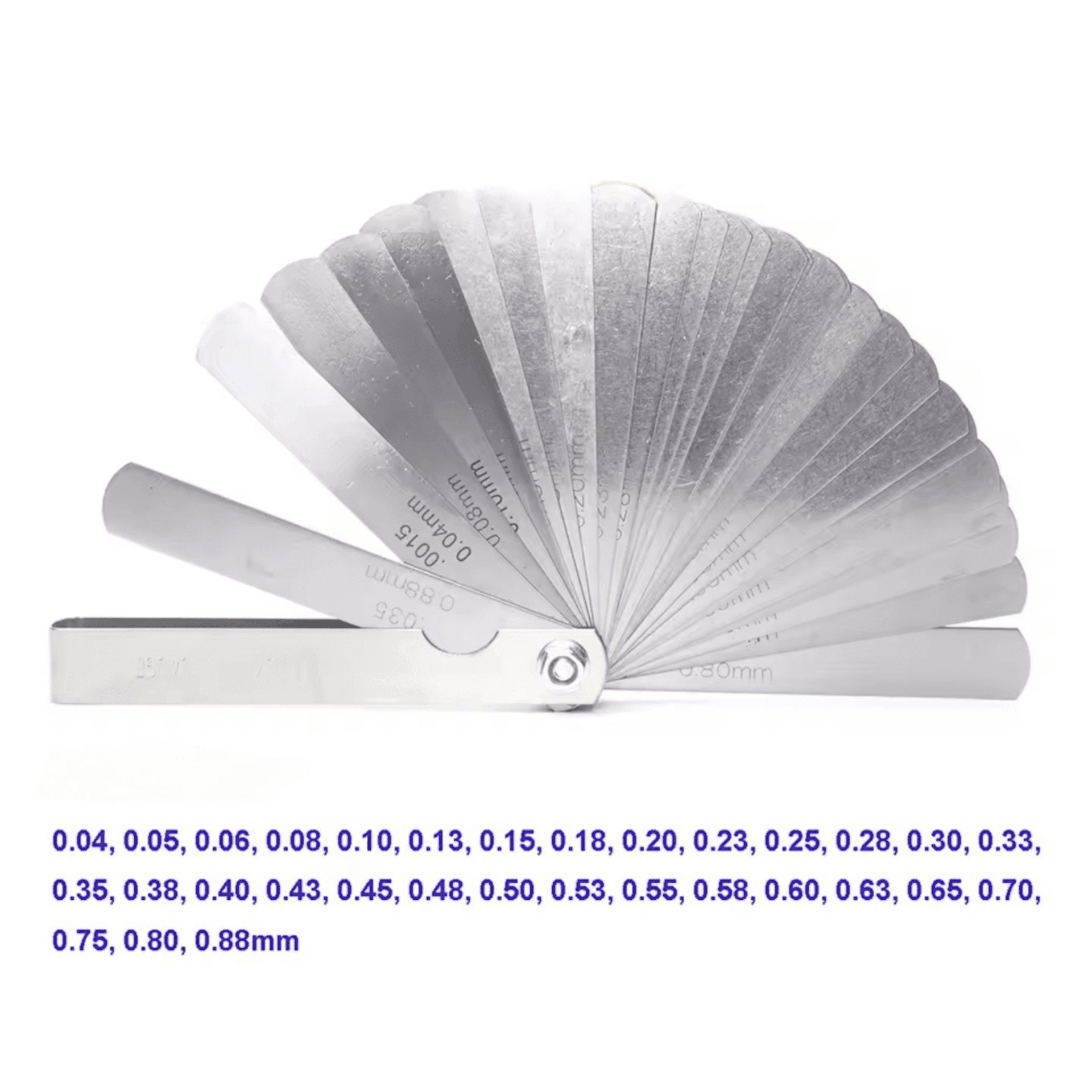 Peine de Galgas de Espesor – 32 Hojas en Acero Inoxidable (0,04 a 0,88 mm) - 2