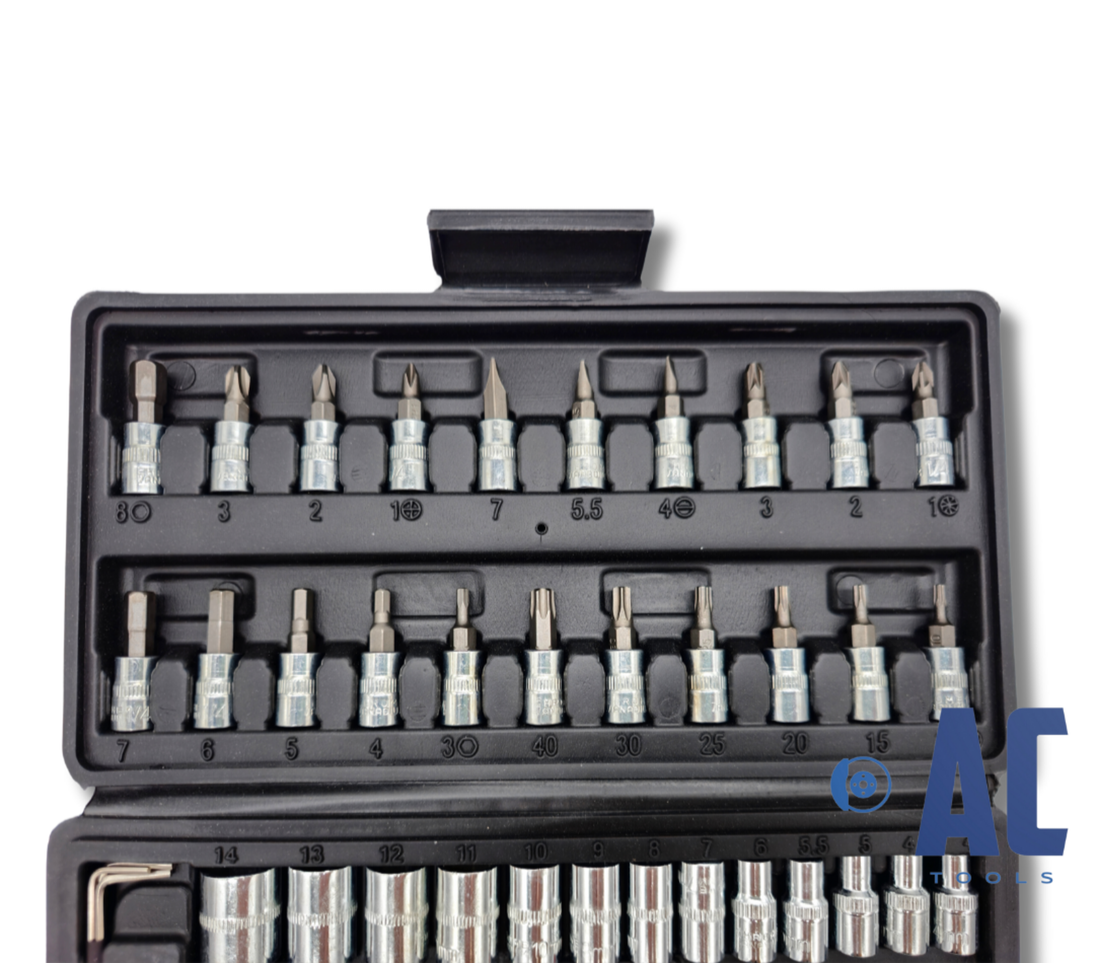 Caja de herramientas pequeña de 46 piezas, maletin de vasos - 2