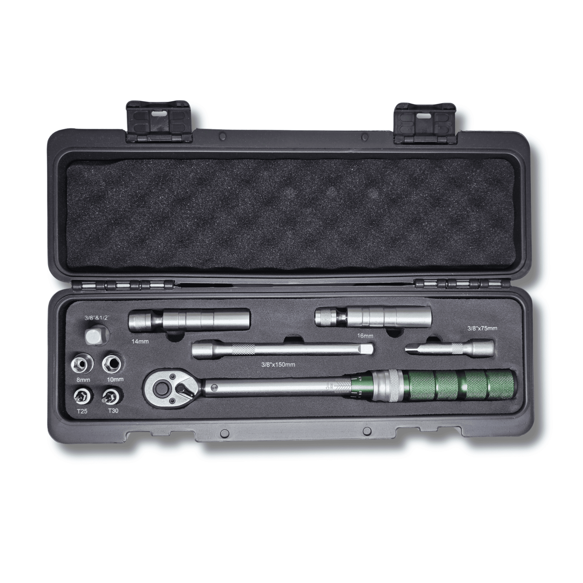 Llave Dinamométrica Profesional 3/8” 5-60Nm + Torx Vasos Hexagonales Adaptadores - 1