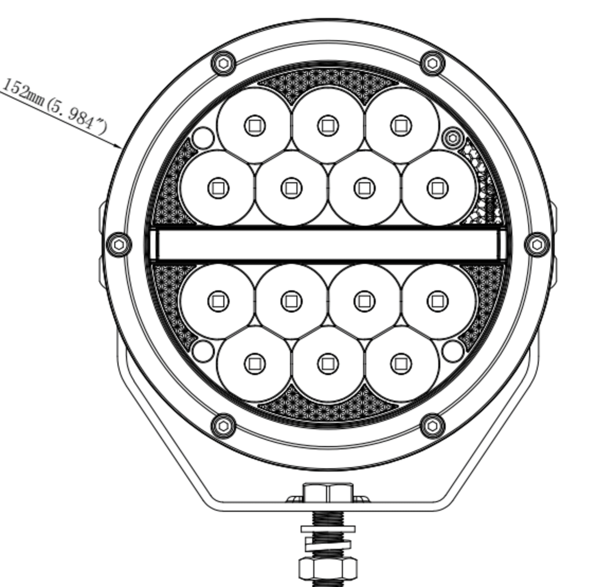 Faro LED 6" 75W OSRAM Homologado HR 30 Larga Distancia + Posición con Tapa - 3