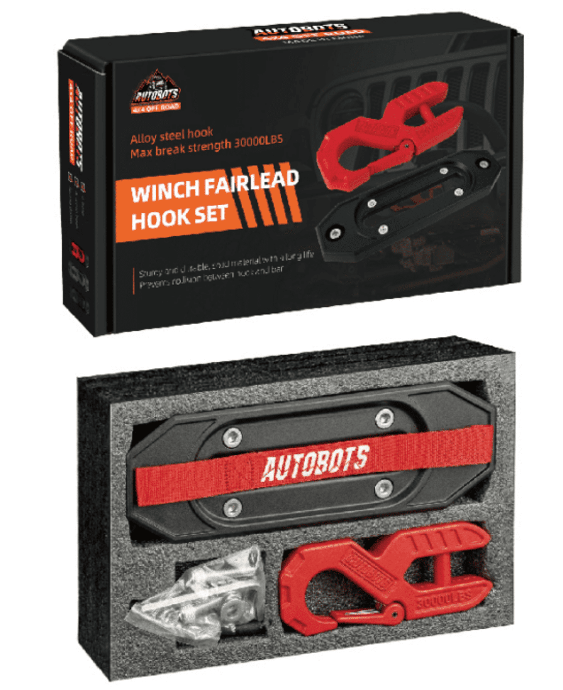 Kit Gancho de Winch Forjado + Guía + Cinta + Tornillería 30000 lbs - 2