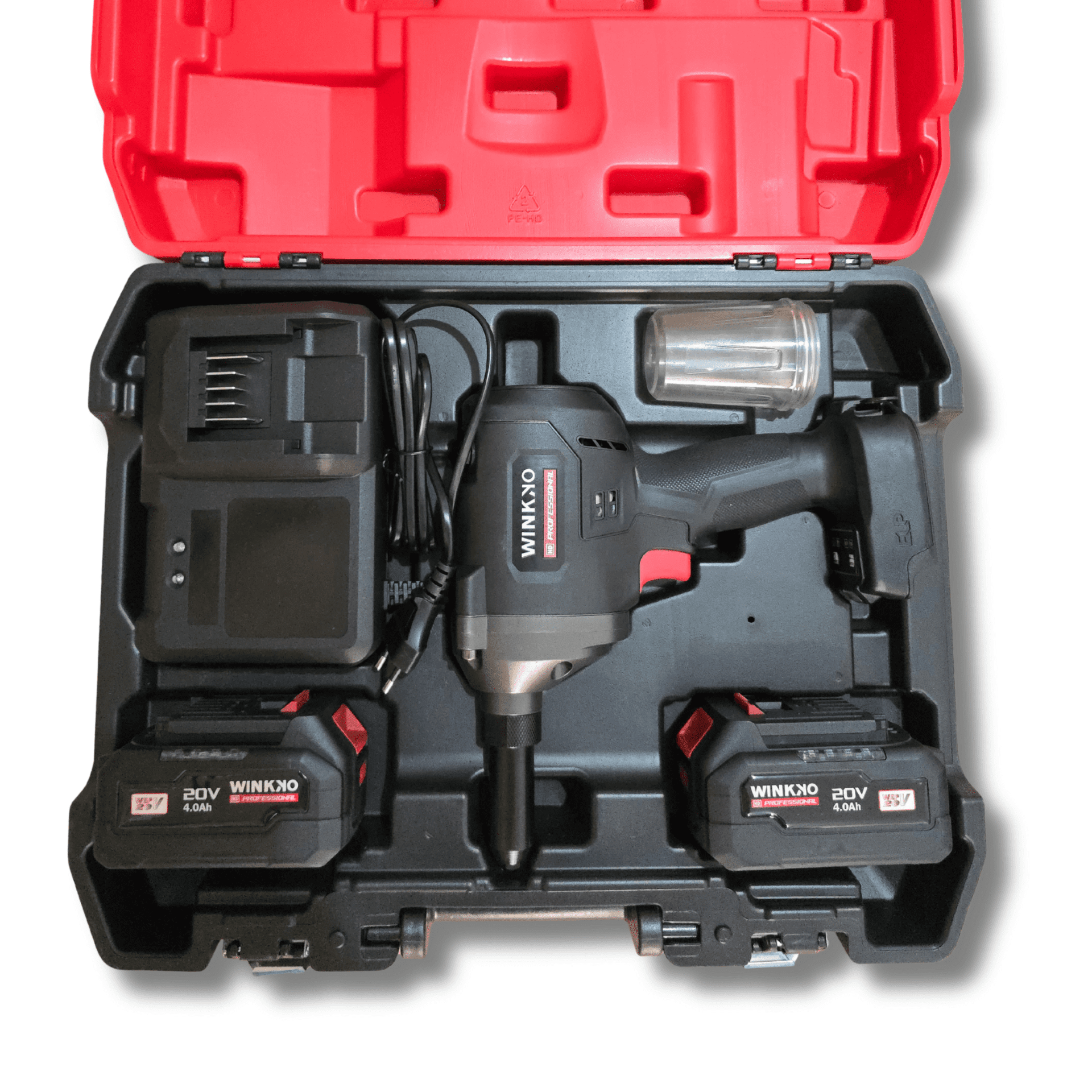 Remachadora Eléctrica Industrial 20V 4.0Ah y 16000N de Fuerza - 2.4 a 6.4 mm - - 1